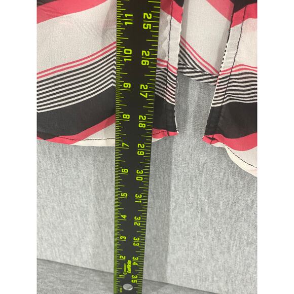 TORRID Sheer Blouse Chevron Pattern Button Back Women 2 - Picture 4 of 5